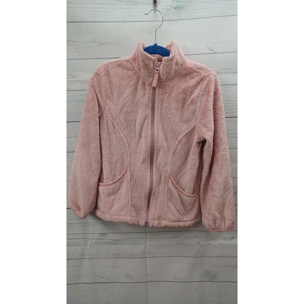 Place Girls Pink Sweater Cuddly Sherpa Full Zip Sz S 5/6